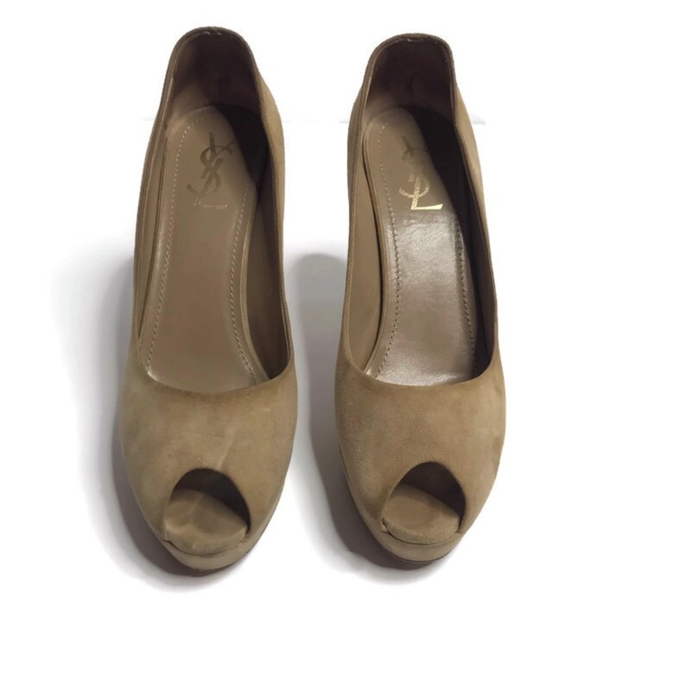 Yves Saint Laurent Palais Platform Peep Toe Heels - Picture 3 of 8